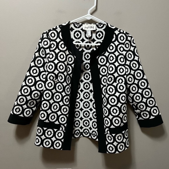 Joseph Ribkoff Monochrome Circular Print Jacket size 2 - Picture 1 of 4
